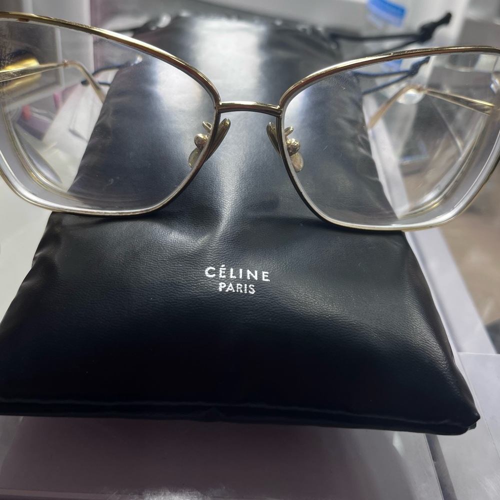 Celine Oversized Butterfly Gold Metal Eyewear (Replace the lens w/your script)